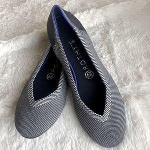 Rothys The Flats Size 7.5 Black & white print Womens Pumps Shoes